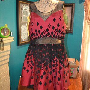 Hot Topic DC Comics Dress Size 22 Red Harley Quinn Formal Prom Party Cosplay